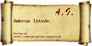 Ambrus István névjegykártya