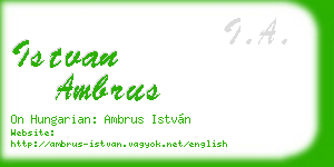 istvan ambrus business card